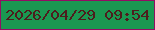 文字の大きさ：3、枠の色：930d63、背景の色：1a9851、文字の色：4d1d1d 無料ブログパーツのブログ時計