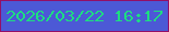 文字の大きさ：5、枠の色：930f66、背景の色：4c59d6、文字の色：1dde81 無料ブログパーツのブログ時計