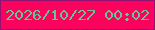 文字の大きさ：5、枠の色：931173、背景の色：fb035c、文字の色：66c794 無料ブログパーツのブログ時計