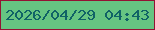 文字の大きさ：1、枠の色：931234、背景の色：66c482、文字の色：106266 無料ブログパーツのブログ時計
