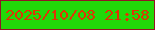 文字の大きさ：1、枠の色：931425、背景の色：22d809、文字の色：e03305 無料ブログパーツのブログ時計
