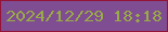 文字の大きさ：4、枠の色：931437、背景の色：7f4d91、文字の色：9aaa47 無料ブログパーツのブログ時計