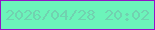 文字の大きさ：3、枠の色：9314c6、背景の色：6cf4ba、文字の色：71d2b0 無料ブログパーツのブログ時計