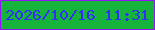 文字の大きさ：5、枠の色：9314f7、背景の色：16b43a、文字の色：302ffc 無料ブログパーツのブログ時計