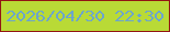 文字の大きさ：5、枠の色：931514、背景の色：b9da36、文字の色：6ca5cc 無料ブログパーツのブログ時計