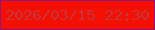 文字の大きさ：4、枠の色：931576、背景の色：f50f02、文字の色：c6353d 無料ブログパーツのブログ時計
