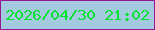 文字の大きさ：2、枠の色：931992、背景の色：a4cae0、文字の色：07e133 無料ブログパーツのブログ時計