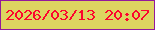 文字の大きさ：2、枠の色：93199c、背景の色：ddd460、文字の色：fc052e 無料ブログパーツのブログ時計