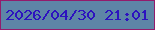 文字の大きさ：1、枠の色：931b6c、背景の色：5e85a7、文字の色：2d12bf 無料ブログパーツのブログ時計