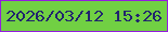 文字の大きさ：2、枠の色：931cdf、背景の色：71d043、文字の色：21246e 無料ブログパーツのブログ時計