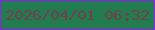 文字の大きさ：1、枠の色：931df4、背景の色：227c4f、文字の色：6d424e 無料ブログパーツのブログ時計