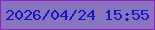文字の大きさ：3、枠の色：931ec1、背景の色：8974c0、文字の色：1215c4 無料ブログパーツのブログ時計
