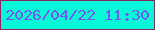 文字の大きさ：1、枠の色：932064、背景の色：06f8d9、文字の色：7856ec 無料ブログパーツのブログ時計