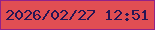 文字の大きさ：5、枠の色：932188、背景の色：e14e53、文字の色：271554 無料ブログパーツのブログ時計