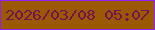 文字の大きさ：5、枠の色：9321f5、背景の色：9b5903、文字の色：751350 無料ブログパーツのブログ時計