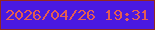 文字の大きさ：5、枠の色：932820、背景の色：4a19e1、文字の色：e45d53 無料ブログパーツのブログ時計