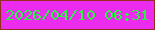 文字の大きさ：5、枠の色：932e1d、背景の色：eb2cee、文字の色：28f541 無料ブログパーツのブログ時計