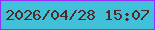 文字の大きさ：1、枠の色：932efc、背景の色：41c0da、文字の色：502824 無料ブログパーツのブログ時計