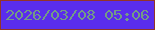 文字の大きさ：3、枠の色：933429、背景の色：5a2ded、文字の色：739b86 無料ブログパーツのブログ時計