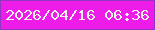 文字の大きさ：3、枠の色：9334c3、背景の色：ed1ce8、文字の色：edf1ec 無料ブログパーツのブログ時計