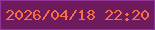 文字の大きさ：3、枠の色：933598、背景の色：6e1b5d、文字の色：fc6d46 無料ブログパーツのブログ時計