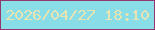 文字の大きさ：2、枠の色：93376e、背景の色：89dde7、文字の色：e9e4b2 無料ブログパーツのブログ時計