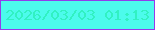 文字の大きさ：1、枠の色：933ceb、背景の色：4cfbec、文字の色：31f1c2 無料ブログパーツのブログ時計