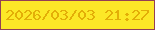 文字の大きさ：2、枠の色：934055、背景の色：fce827、文字の色：e3ae07 無料ブログパーツのブログ時計