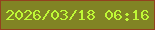 文字の大きさ：1、枠の色：93411f、背景の色：818424、文字の色：bff836 無料ブログパーツのブログ時計
