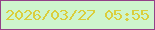 文字の大きさ：2、枠の色：934188、背景の色：cef5cd、文字の色：dace3c 無料ブログパーツのブログ時計