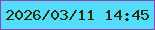 文字の大きさ：4、枠の色：9343aa、背景の色：54dcfb、文字の色：243009 無料ブログパーツのブログ時計