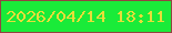 文字の大きさ：1、枠の色：934441、背景の色：1aeb39、文字の色：e7de39 無料ブログパーツのブログ時計