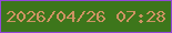 文字の大きさ：1、枠の色：9346da、背景の色：3d761b、文字の色：ce9363 無料ブログパーツのブログ時計