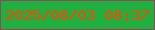 文字の大きさ：1、枠の色：93475e、背景の色：20b03f、文字の色：ff4205 無料ブログパーツのブログ時計