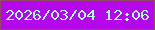 文字の大きさ：5、枠の色：934765、背景の色：b508ea、文字の色：adf9db 無料ブログパーツのブログ時計