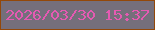 文字の大きさ：2、枠の色：934809、背景の色：756f7b、文字の色：e55ab2 無料ブログパーツのブログ時計