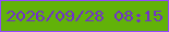 文字の大きさ：1、枠の色：9348fe、背景の色：62b209、文字の色：7132c8 無料ブログパーツのブログ時計