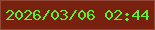 文字の大きさ：3、枠の色：934939、背景の色：78210e、文字の色：5bf22d 無料ブログパーツのブログ時計