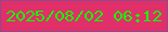 文字の大きさ：4、枠の色：93498b、背景の色：e02f69、文字の色：17fc04 無料ブログパーツのブログ時計