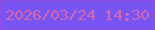 文字の大きさ：3、枠の色：934be1、背景の色：7755f3、文字の色：d966ab 無料ブログパーツのブログ時計
