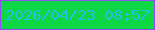 文字の大きさ：1、枠の色：934cf7、背景の色：0dd745、文字の色：28bde9 無料ブログパーツのブログ時計