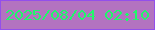文字の大きさ：5、枠の色：934feb、背景の色：b373c0、文字の色：1ff76a 無料ブログパーツのブログ時計