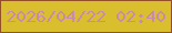 文字の大きさ：3、枠の色：935027、背景の色：d9be2e、文字の色：ca8ab0 無料ブログパーツのブログ時計