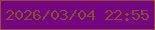 文字の大きさ：2、枠の色：93502a、背景の色：740481、文字の色：845129 無料ブログパーツのブログ時計