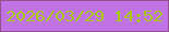 文字の大きさ：3、枠の色：93508d、背景の色：bf73e4、文字の色：a7cb08 無料ブログパーツのブログ時計