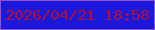 文字の大きさ：2、枠の色：9350cd、背景の色：1b18dc、文字の色：af0c38 無料ブログパーツのブログ時計