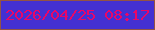 文字の大きさ：1、枠の色：935344、背景の色：4430d2、文字の色：e90668 無料ブログパーツのブログ時計