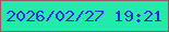 文字の大きさ：4、枠の色：935965、背景の色：23eaaa、文字の色：0f2ddd 無料ブログパーツのブログ時計