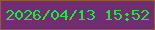 文字の大きさ：2、枠の色：935a35、背景の色：702e71、文字の色：1bea3b 無料ブログパーツのブログ時計