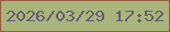 文字の大きさ：2、枠の色：935c42、背景の色：aab57b、文字の色：655a70 無料ブログパーツのブログ時計